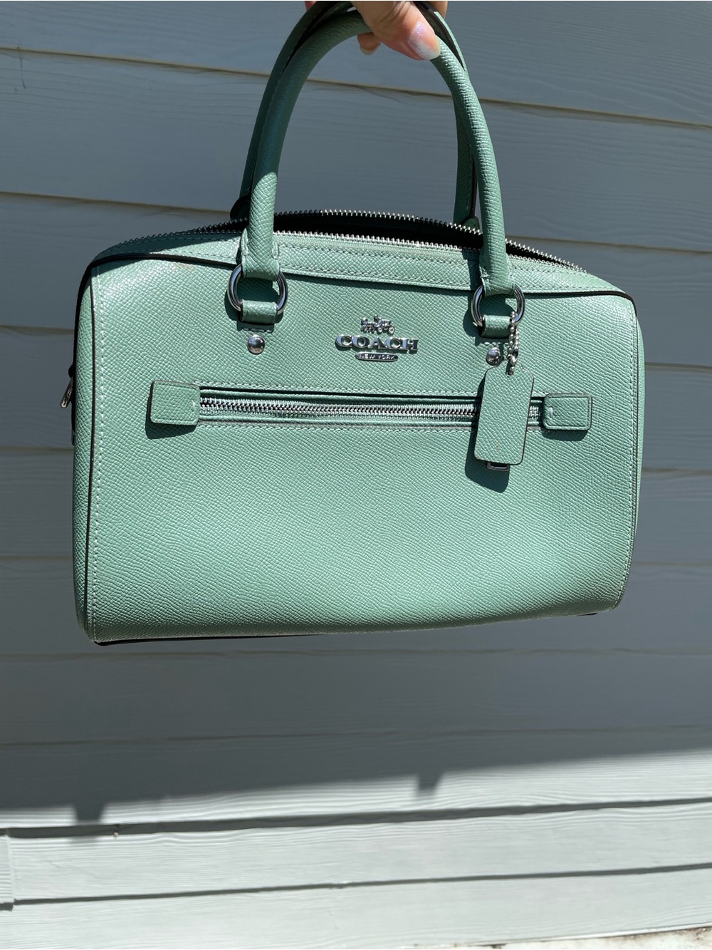 Coach Mint Green Leather Satchel